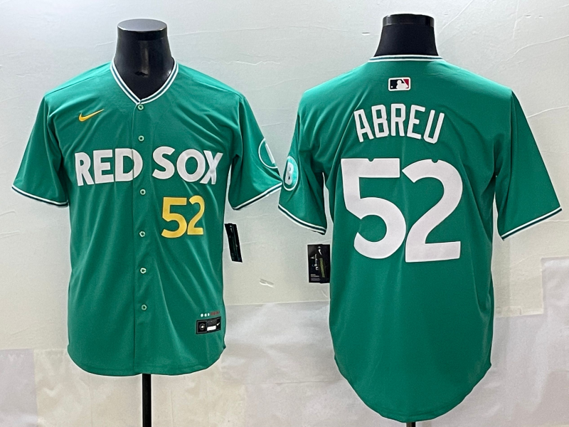 Men's Boston Red Sox Wilyer Abreu #52 Green 2025 City Connect Limited Jersey